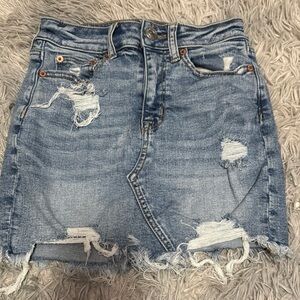 American Eagle Distressed Denim Skirt